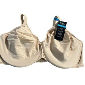 NEW BALI Passion For Comfort Silky Smooth Bra Size 42DDD Nude NWT Underwired